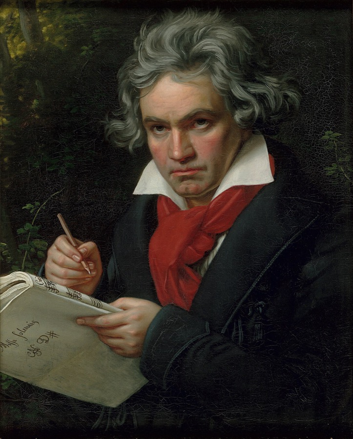 Beethoven with the Missa solemnis manuscript