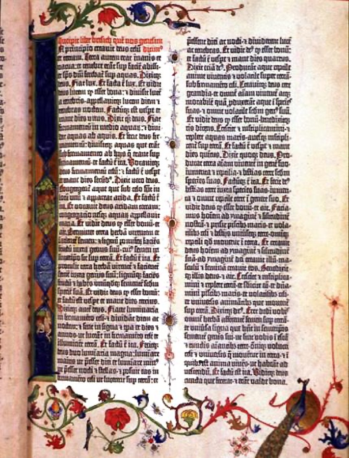 Gutenberg Bible page (c. 1455)