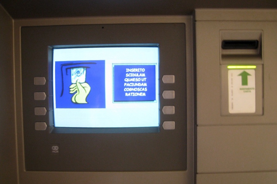 Vatican ATM with Latin instructions
